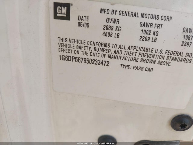 2005 CADILLAC CTS 1G6DP567850233472 Photo 8