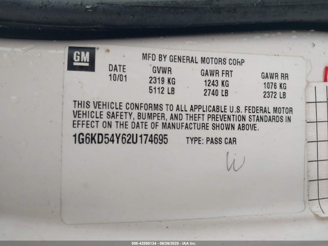 2002 CADILLAC DEVILLE 1G6KD54Y62U174695 Photo 8