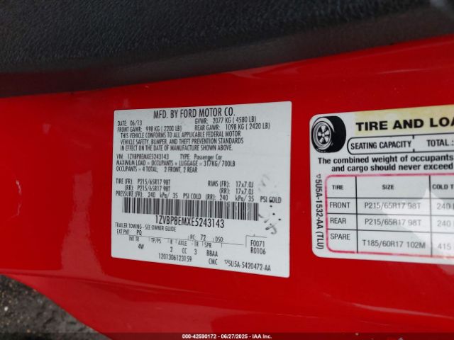 2014 FORD MUSTANG 1ZVBP8EMXE5243143 Photo 8