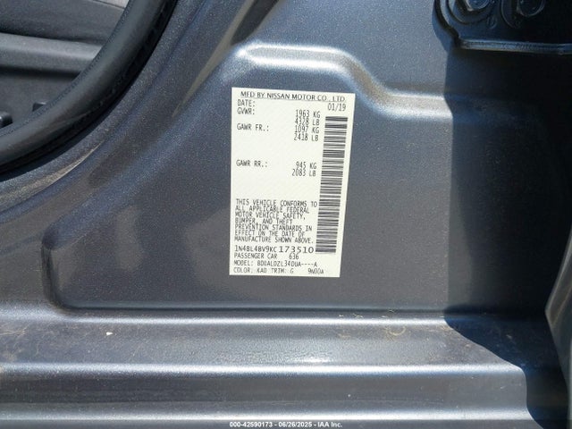 1N4BL4BV9KC173510 Nissan 2019