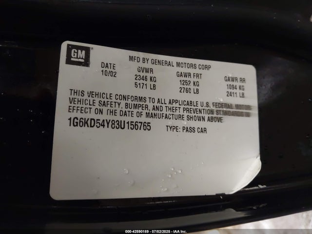 2003 CADILLAC DEVILLE 1G6KD54Y83U156765 Photo 8