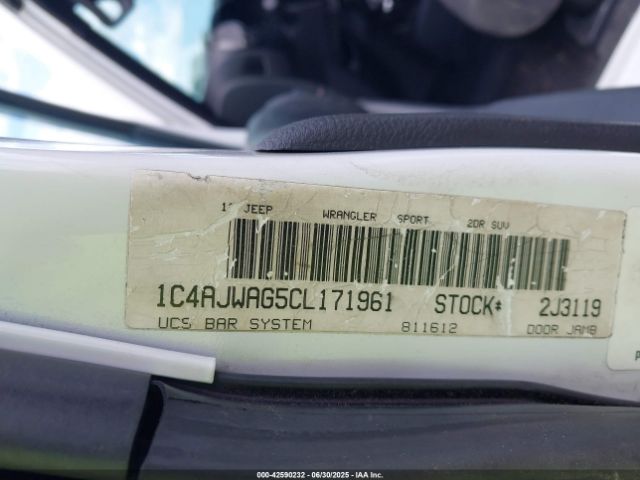 2012 JEEP WRANGLER 1C4AJWAG5CL171961 Photo 8