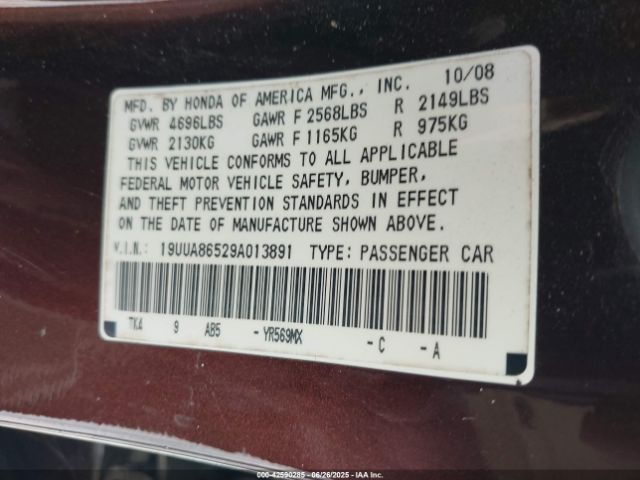 2009 ACURA TL 19UUA86529A013891 Photo 8