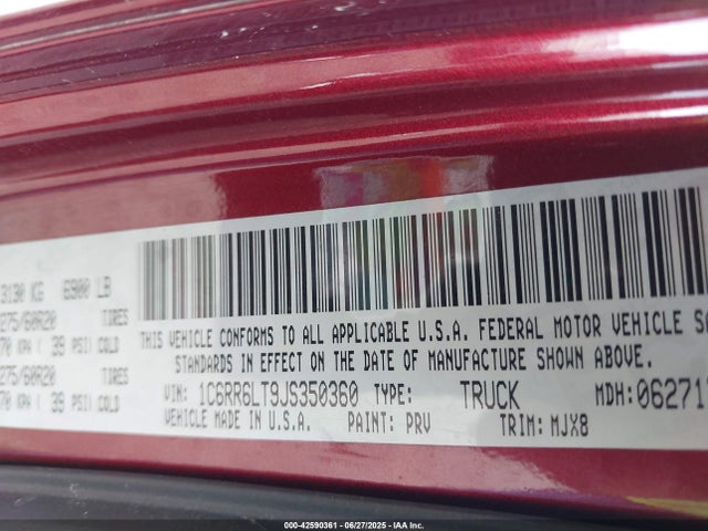 RAM 2018 2018 1C6RR6LT9JS350360 Image 9