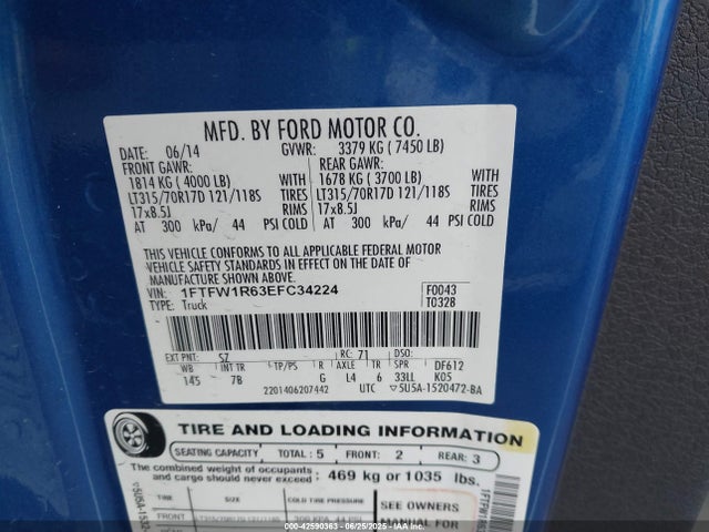 1FTFW1R63EFC34224 Ford F-150 Svt Raptor