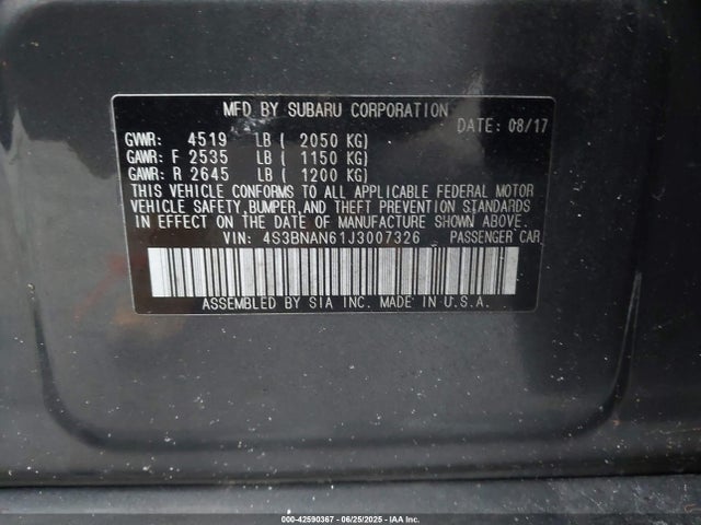 Subaru u5 2018 4S3BNAN61J3007326 Image 9