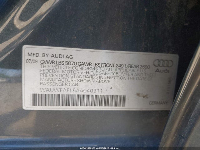 2010 AUDI A4 WAUWFAFL5AA040311 Photo 8