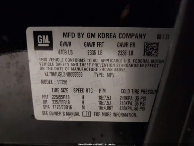 2022 CHEVROLET TRAILBLAZER KL79MUSL3NB055559 Photo 8
