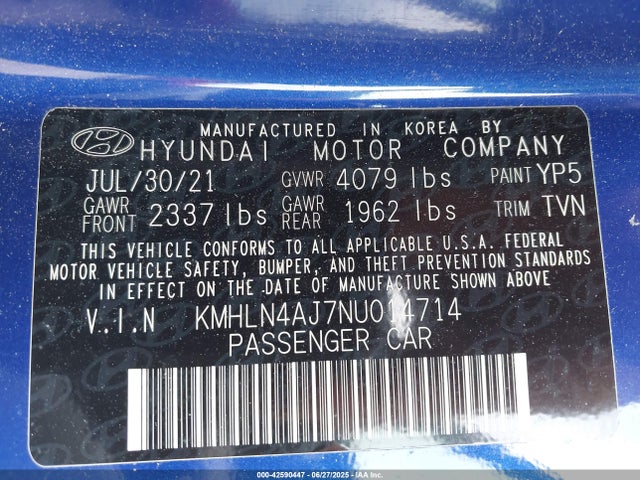 Hyundai gdi kappa 2022 KMHLN4AJ7NU014714 Image 9