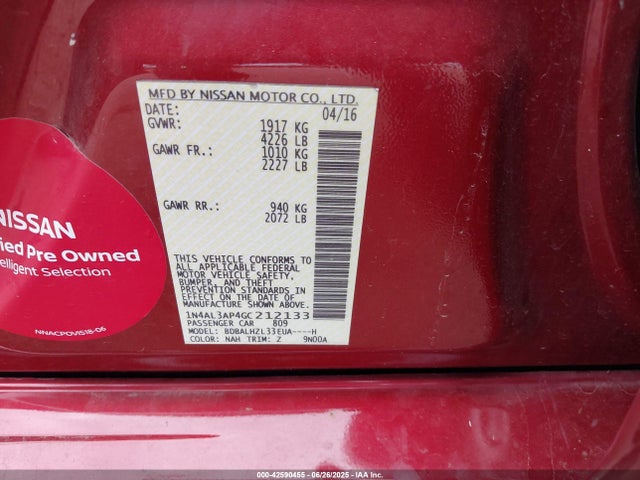Nissan 2016 2016 1N4AL3AP4GC212133 Image 9