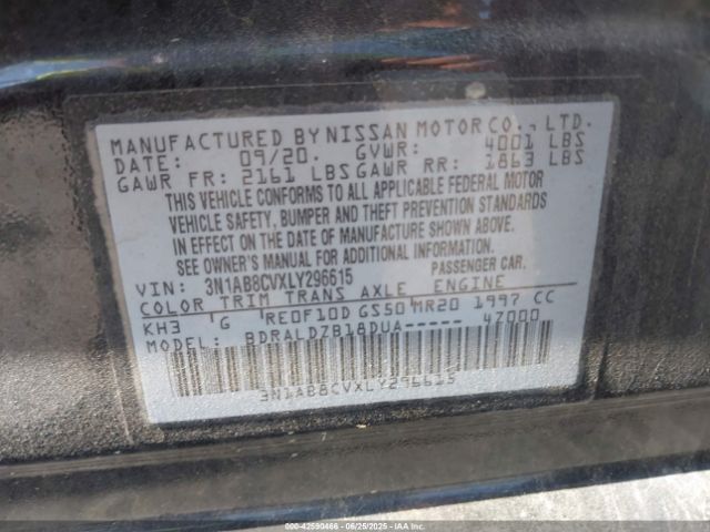 2020 NISSAN SENTRA 3N1AB8CVXLY296615 Photo 8