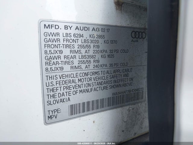 2017 AUDI Q7 WA1AHAF79HD046223 Photo 8