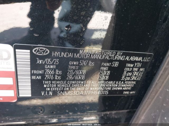 2023 HYUNDAI SANTA FE 5NMS3DAJ7PH540115 Photo 8
