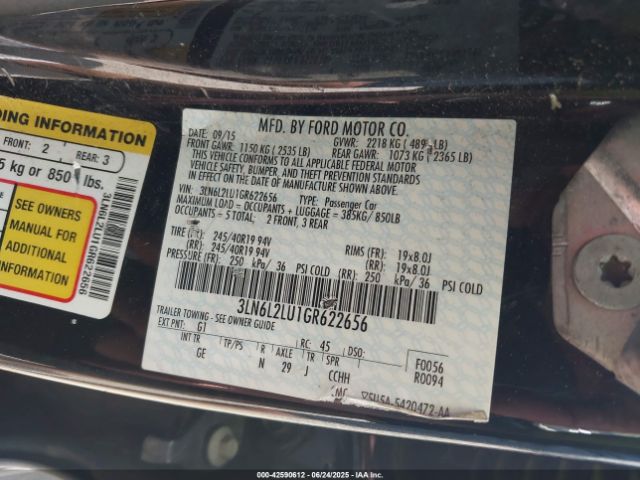 3LN6L2LU1GR622656 Lincoln MKZ