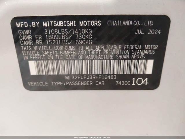 2024 MITSUBISHI MIRAGE G4 ML32FUFJ3RHF12483 Photo 8
