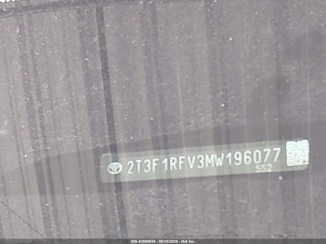 Toyota a25a-fks 2021 2T3F1RFV3MW196077 Image 9