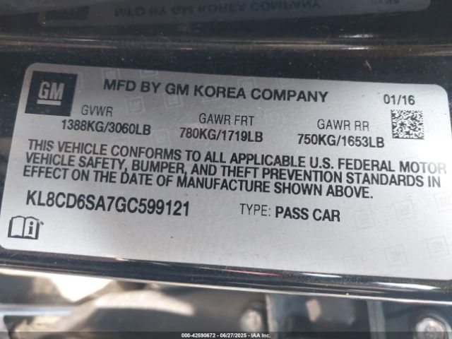 2016 CHEVROLET SPARK KL8CD6SA7GC599121 Photo 8