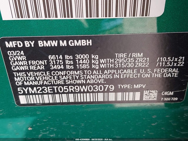 BMW X6 2024 5YM23ET05R9W03079 Image 9