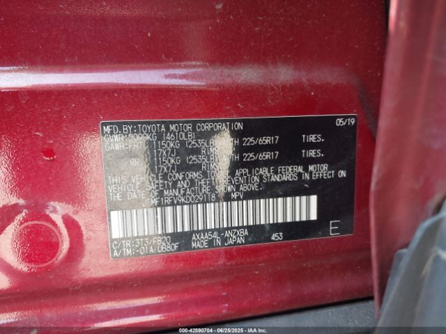 2019 TOYOTA RAV4 JTMF1RFV9KD029118 Photo 8