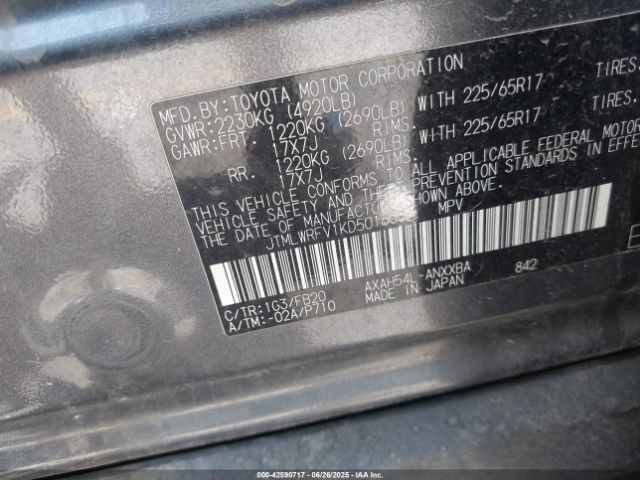 2019 TOYOTA RAV4 JTMLWRFV1KD501638 Photo 8