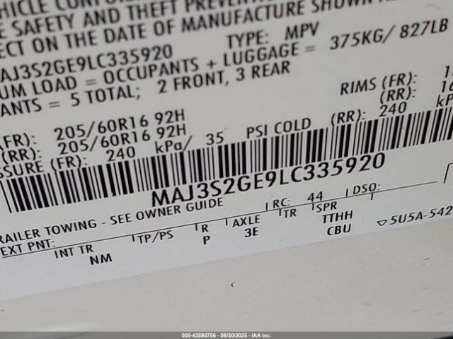 2020 FORD ECOSPORT MAJ3S2GE9LC335920 Photo 8