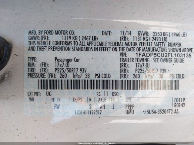 2015 FORD C-MAX ENERGI 1FADP5CU2FL103135 Photo 8