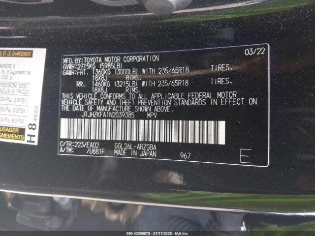 2022 LEXUS RX 350L JTJHZKFA1N2039385 Photo 8