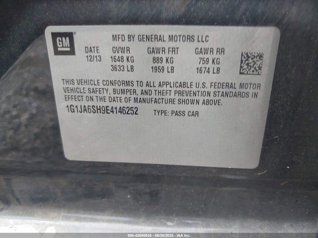 Продажа на аукционе авто 2014 Chevrolet Sonic Ls Auto, vin: 1G1JA6SH9E4146252, номер лота: 42590935