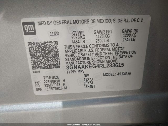 2024 CHEVROLET EQUINOX 3GNAXKEG4RL233615 Photo 8