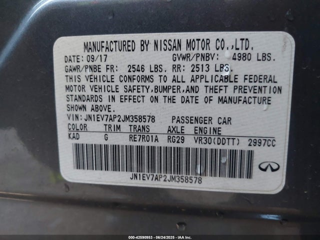 Infiniti Q50 2018 JN1EV7AP2JM358578 Image 9