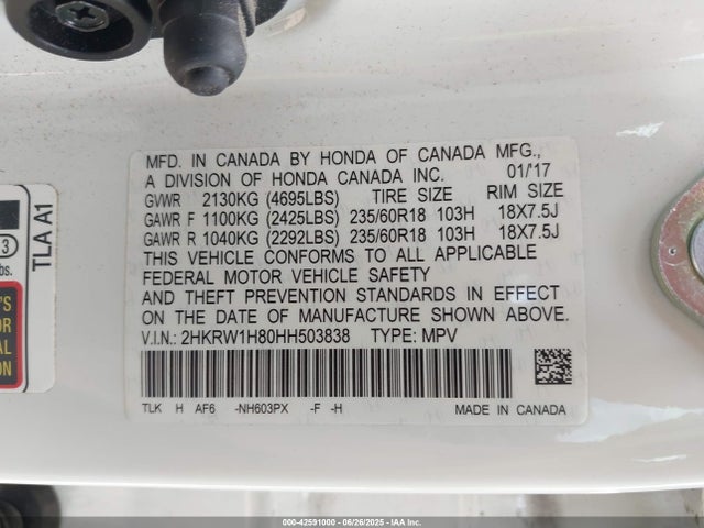 2HKRW1H80HH503838 Honda l15be