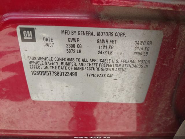 2008 CADILLAC CTS 1G6DM577880123498 Photo 8