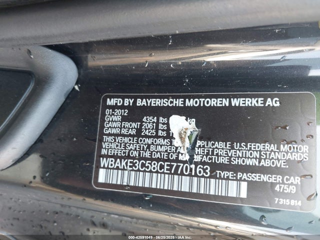 Продажа на аукционе авто 2012 Bmw 328i, vin: WBAKE3C58CE770163, номер лота: 42591049