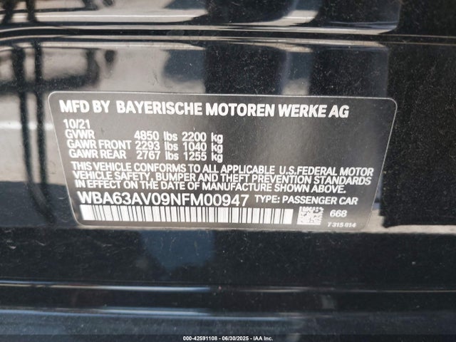 BMW 430I 2022 WBA63AV09NFM00947 Image 9