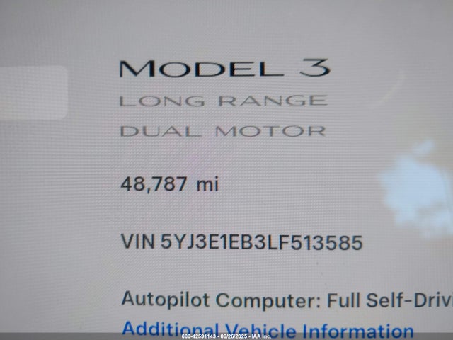 Tesla 2020 2020 5YJ3E1EB3LF513585 Image 15