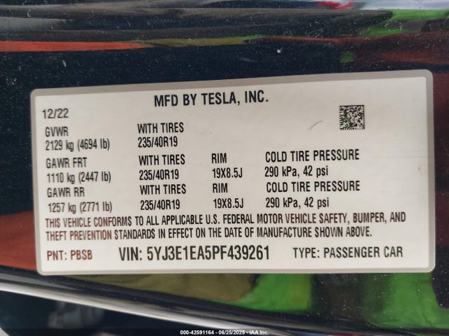 2023 TESLA MODEL 3 5YJ3E1EA5PF439261 Photo 8