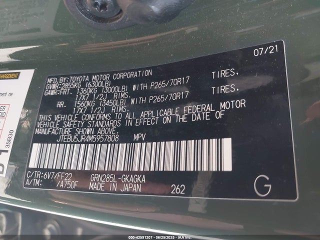 JTEBU5JR4M5957808 Toyota 1gr-fe
