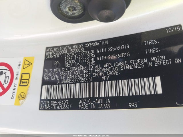 JTJBARBZ0G2050561 Lexus 8ar-fts