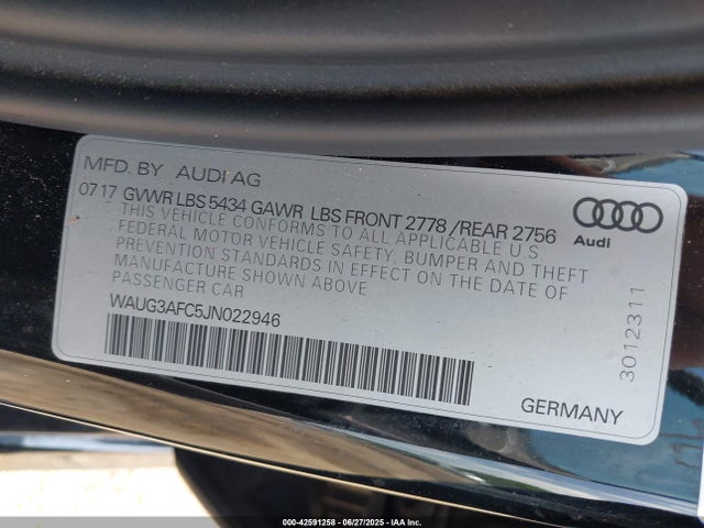 2018 AUDI A6 WAUG3AFC5JN022946 Photo 8