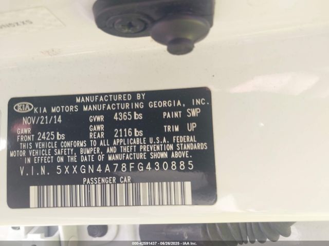 5XXGN4A78FG430885 KIA dohc gdi theta ii