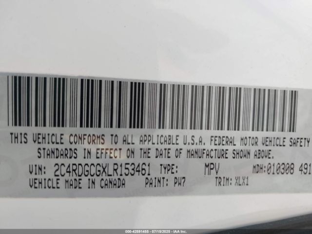 2020 DODGE GRAND CARAVAN 2C4RDGCGXLR153461 Photo 8