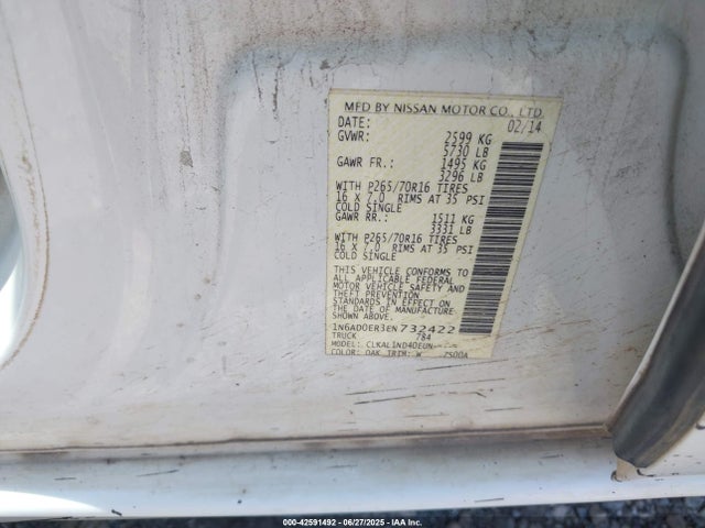 1N6AD0ER3EN732422 Nissan Frontier