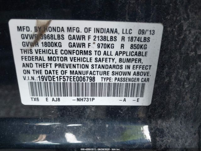 2014 ACURA ILX 19VDE1F57EE006798 Photo 8