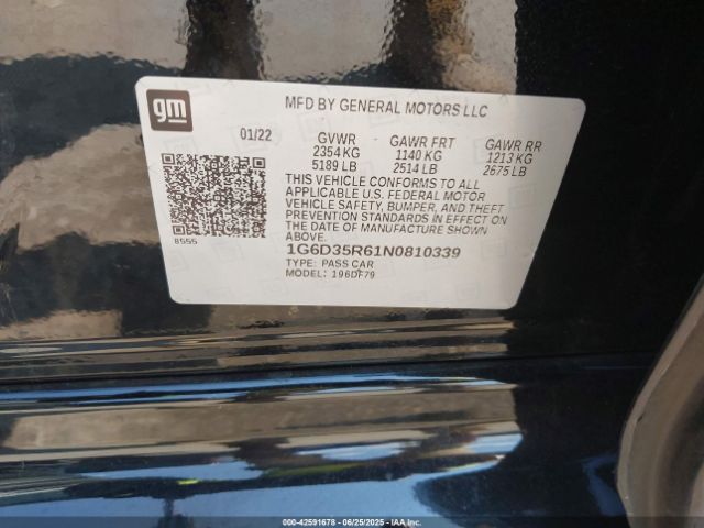 2022 CADILLAC CT5-V 1G6D35R61N0810339 Photo 8