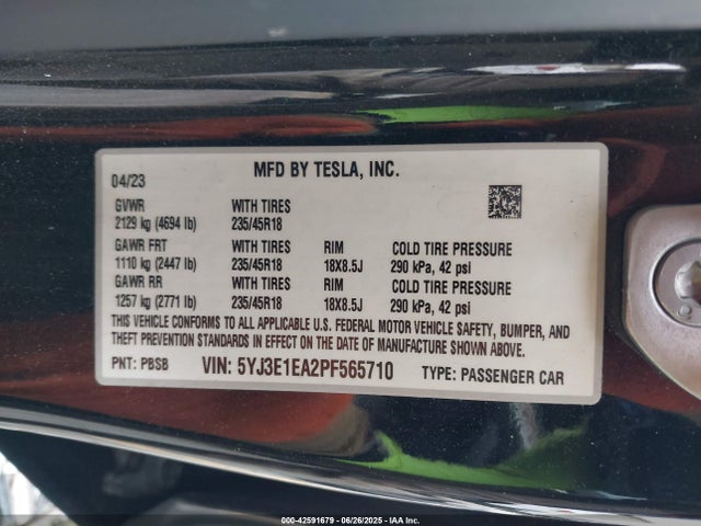2023 TESLA MODEL 3 5YJ3E1EA2PF565710 Photo 8