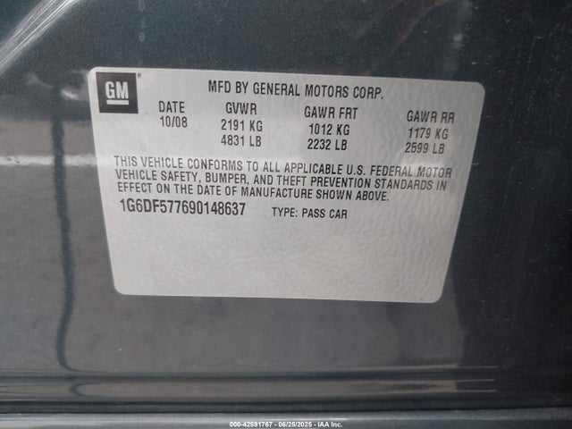 2009 CADILLAC CTS 1G6DF577690148637 Photo 8