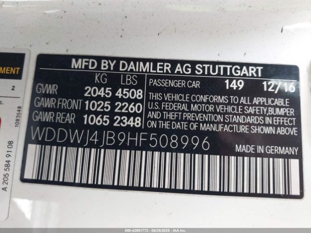 WDDWJ4JB9HF508996 Mercedes-Benz m274