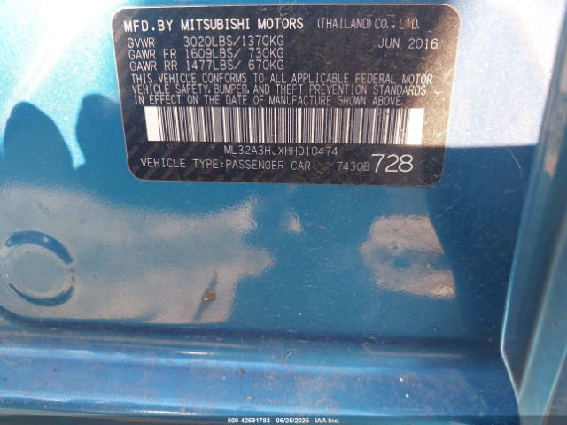 2017 MITSUBISHI MIRAGE ML32A3HJXHH010474 Photo 8