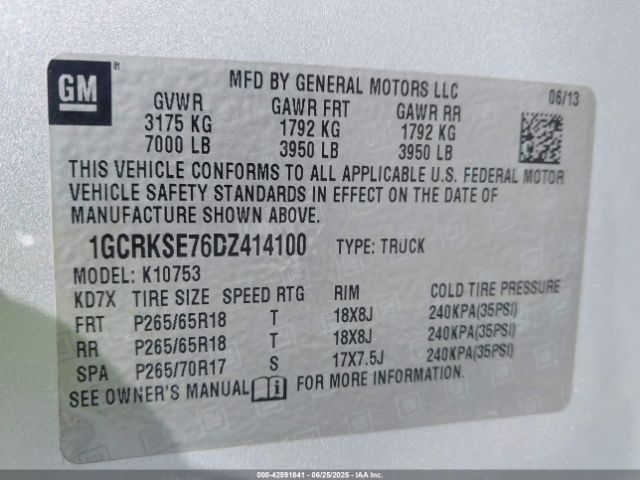2013 CHEVROLET SILVERADO 1500 1GCRKSE76DZ414100 Photo 8