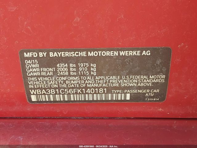 2015 BMW 320I WBA3B1C56FK140181 Photo 8
